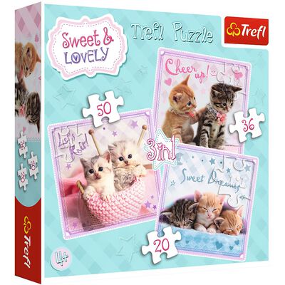 Sweet Kittens 3-in-1 Jigsaw Puzzle Set image number 1