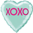 18 Inch Xoxo Teal Heart Foil Helium Balloon image number 1