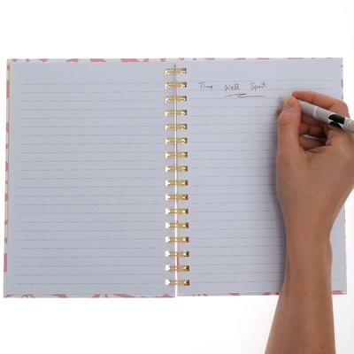 A5 Wiro Pink Flower Notebook image number 3