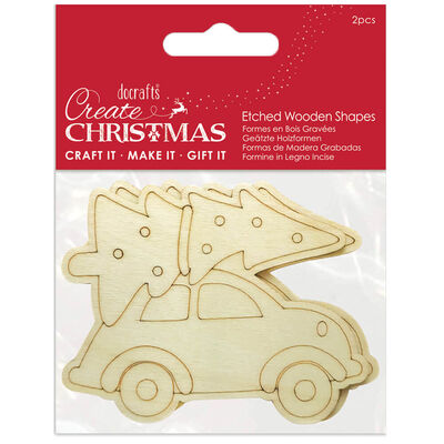 Car Etched Wooden Shapes: Pack of 2 image number 1