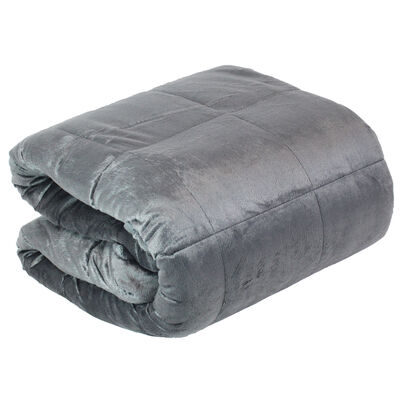 Grey Super-Soft Velvet Touch Weighted Blanket 150 x 200cm - 4kg image number 2