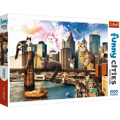 Cats in New York 1000 Piece Jigsaw Puzzle image number 1