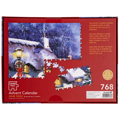 Christmas Village Advent Calendar 768 Piece Jigsaw Puzzle image number 2