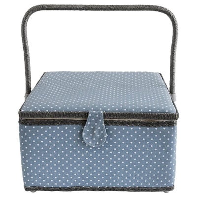 Korbond Grey Spotty Extra Large Sewing Basket image number 1