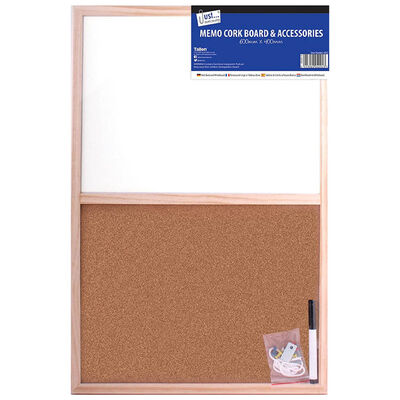 Memo Cork Board & Accessories: 60cm x 40cm image number 1