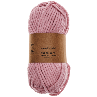 Super Soft Chunky Acrylic Yarn: Dusty Pink 200g image number 1