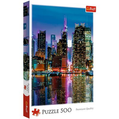 Full Moon Over The Manhattan 500 Piece Jigsaw Puzzle image number 1