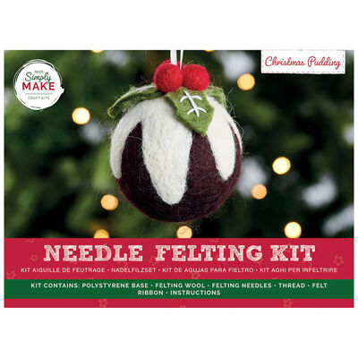 Festive Needle Felting Kit: Christmas Pudding image number 1