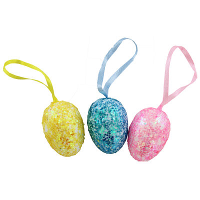 Hanging Glitter Easter Eggs - 20 Pack image number 2