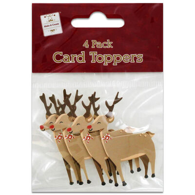 Jolly Reindeer Card Toppers: Pack of 4 image number 1