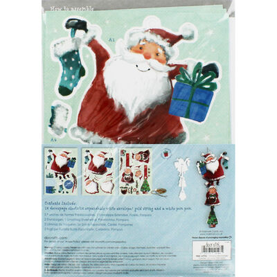 At Home with Santa Hanging Decoupage Card Kit image number 3