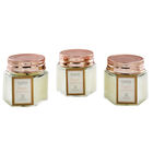 Set of 3 Fresh Cotton Scented Rose Gold Hexagon Candles image number 2