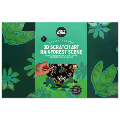3D Scratch Art Rainforest Scene image number 1