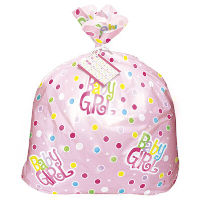 Pink Baby Girl Jumbo Plastic Gift Bag image number 2