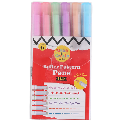 Roller Pattern Pens: Pack of 6 image number 1