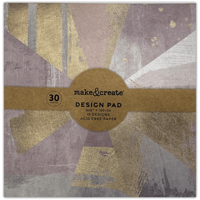 Grey and Gold Abstract Design Pad: 6 x 6 Inches image number 1