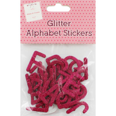 Pink Glitter Alphabet Stickers image number 1