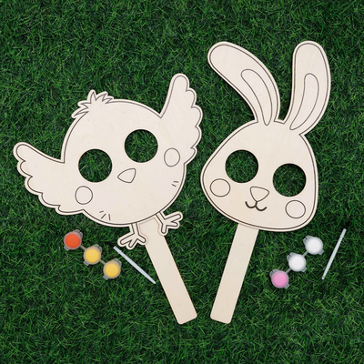 Paint Your Own Easter Wooden Masks Bundle image number 2