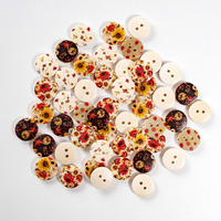 Autumnal Wooden Buttons: Pack of 50