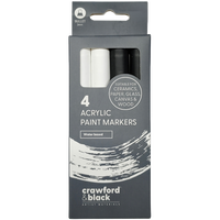 Crawford & Black Acrylic Paint Markers: Pack of 4