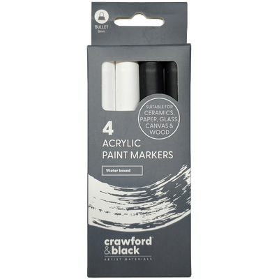 Crawford & Black Acrylic Paint Markers: Pack of 4 image number 1