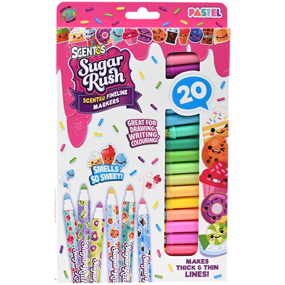 Scentos Sugar Rush Fine Line Markers: Pack of 20 image number 1