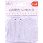 Silver Christmas Glitter Gift Tags - 24 Pack image number 1