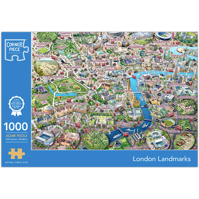 London Landmarks 1000 Piece Jigsaw Puzzle image number 1