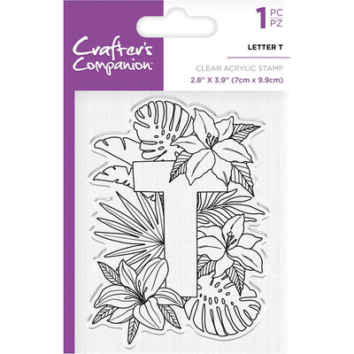 Crafters Companion Clear Acrylic Stamp - Floral Letter T image number 1