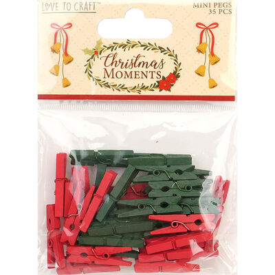Christmas Moments Mini Pegs - 35 Pack image number 1