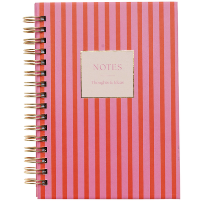 A6 Wiro Pink and Red Stripes Notebook image number 1