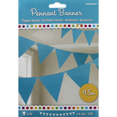 Blue Paper Pennant Banner 4.5m Bunting image number 1