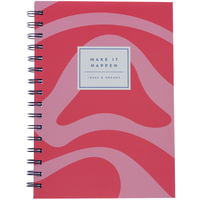 A5 Wiro Pink Abstract Notebook