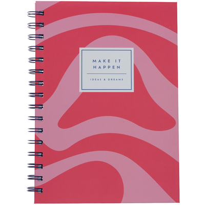 A5 Wiro Pink Abstract Notebook image number 1