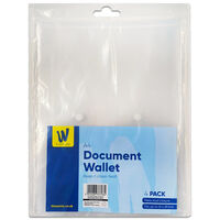 A4 Clear Document Wallet: Pack of 4