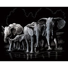 A4 Engraving Art Set: Elephant Herd image number 2