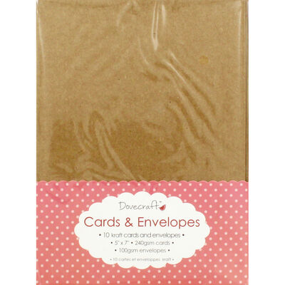 Kraft Cards and Envelopes - Pack Of 10 image number 1