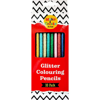 Glitter Colouring Pencils Pack of 10 image number 1
