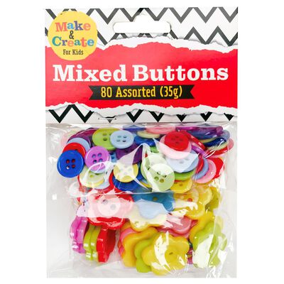Assorted Buttons: Pack of 80 image number 1
