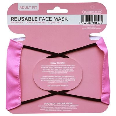 Pink Reusable Face Mask image number 2