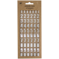 Silver Number Stickers: Pack of 61