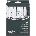 Crawford & Black Dual Tip Water Based Markers & Brush Set image number 1