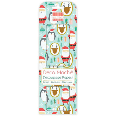 Christmas Characters Decoupage Papers - 3 Sheets image number 1