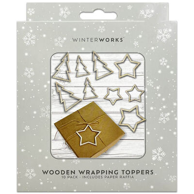 Wooden Christmas Wrapping Toppers image number 1
