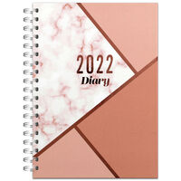 A5 Pink Marble 2022 Week to View Diary