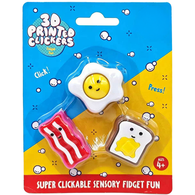 3D Printed Breakfast Fidget Clickers: Pack of 3 image number 1