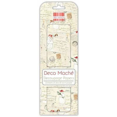 Christmas Postcards Decoupage Papers - 3 Sheets image number 1