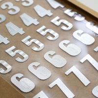 Silver Number Stickers: Pack of 61