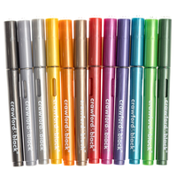 Crawford & Black Metallic Acrylic Brush Pens: Pack of 12