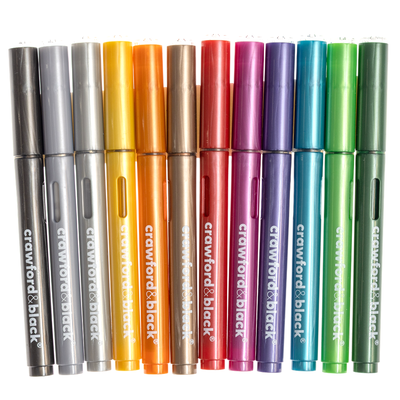 Crawford & Black Metallic Acrylic Brush Pens: Pack of 12 image number 2